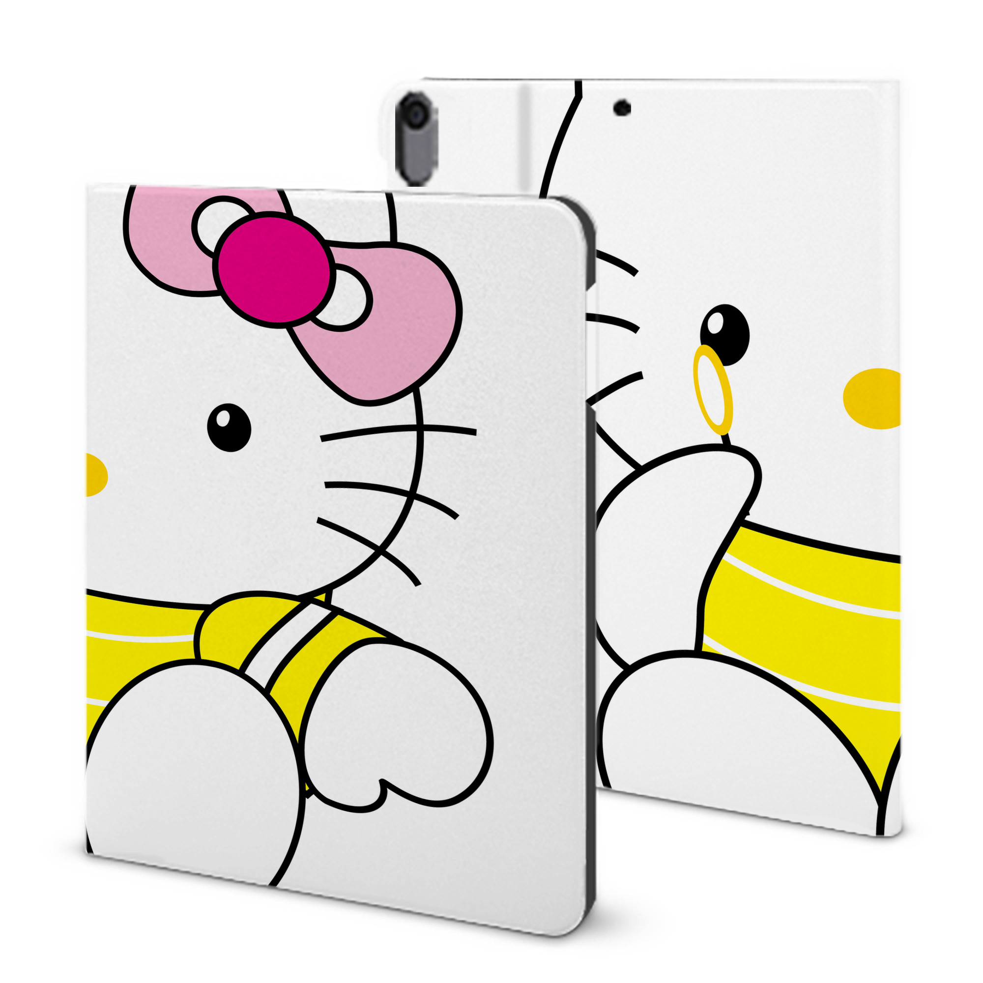 （画像用） Hello Kitty ハローキティ IPad ケース ブック型 PUレザー TPU 耐衝撃 軽量 薄型 ペン収納なし 全面保護 IPad 各モデル対応